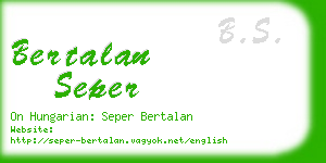 bertalan seper business card